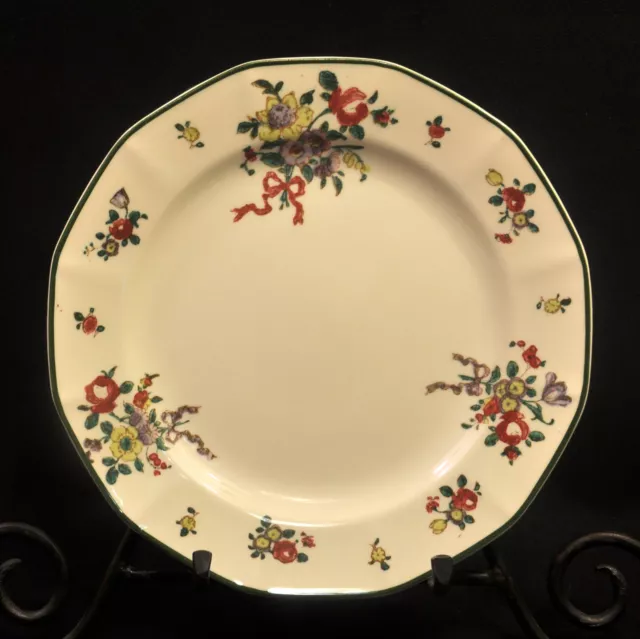 Royal Doulton 6 Luncheon Plates D3548 Old Leeds Sprays 1927-1936 Dark Green Trim 3