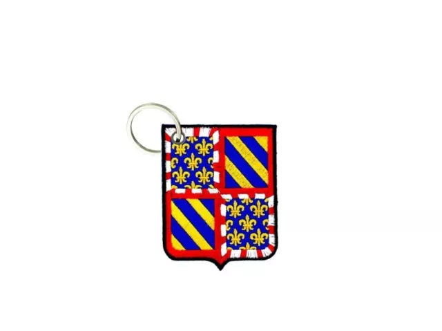 Porte cle cles clef brode patch ecusson drapeau blason pays france bourgogne