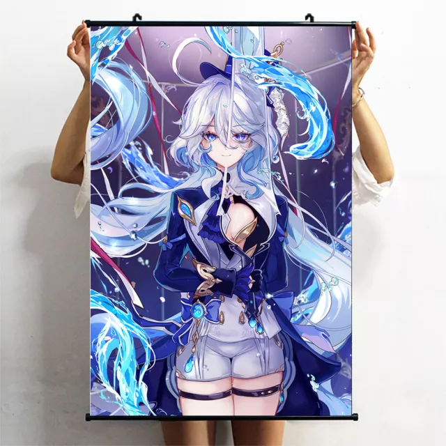 genshin impact furina Anime HD ART Posters Home Decor Wall Scrolls 60X90cm  D9