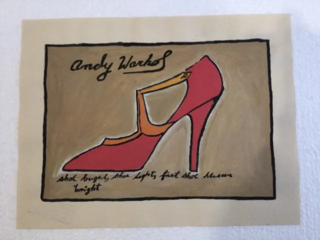 Dessin Andy Warhol peinture fais à la main sur vieux papier signé estampillée