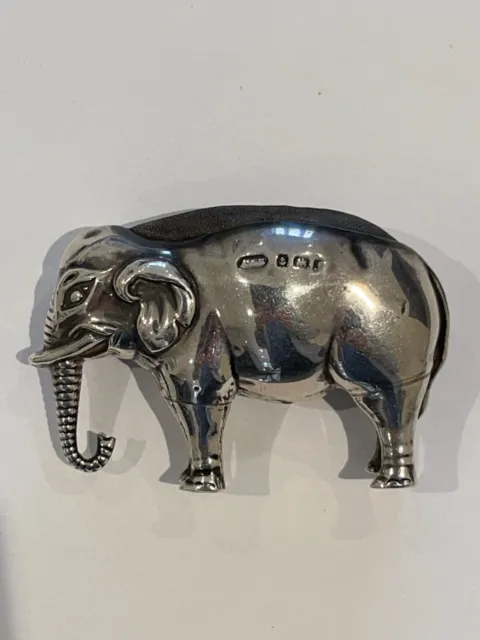 Edwardian Antique Silver Elephant Pin Cushion