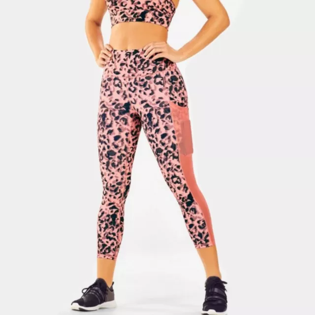FABLETICS MILA HIGH-RISE Pocket capri leggings gym yoga pants charcoal camo  XS 8 £23.50 - PicClick UK