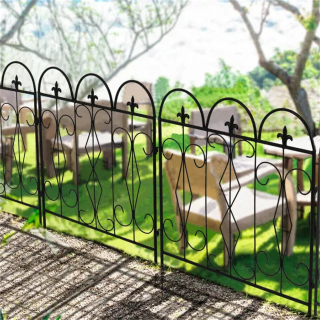 5X Decorative Garden Fence Coated Metal Rustproof Iron Wire Border Patio Fences