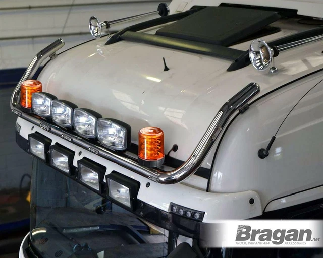 4x Phares LED Pour Camion - 12-24V - Double Couleur (Blanc/Jaune) - IP68 - Pour Mercedes Actros, DAF XF, Etc.