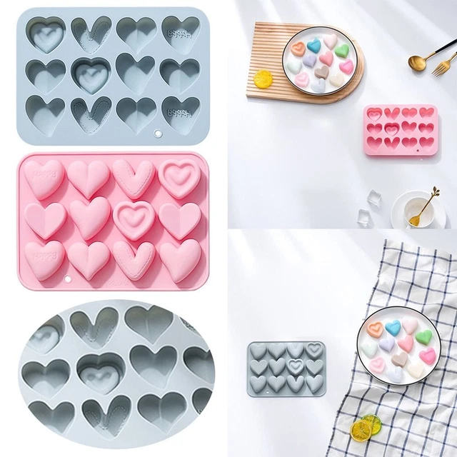 YONII Molde Silicona Corazón Diamante 8 Cavidades - Para Mousse, Chocolate, Hornear, -40°C A 230°C