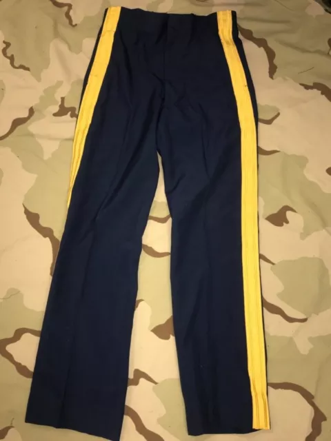Us Army Trousers Dress Blue Pants Suspenders Gold Stripe Officer Enlisted