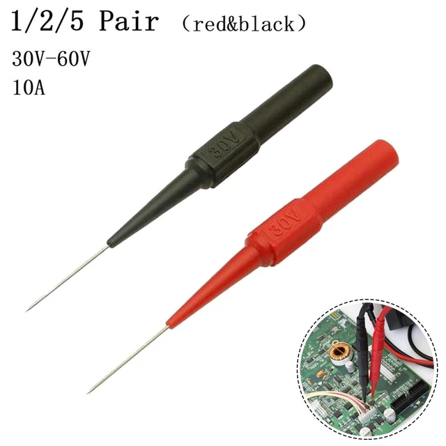 Test Probe Multimeter Insulation Micro Pin Set Piercing Sturdy 30v-60v