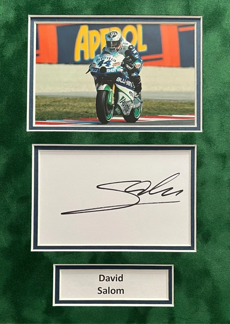 David Salom Hand Signed A4 Mounted Photo Display Avintia Blusens MotoGP