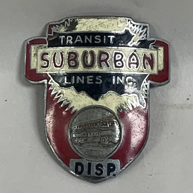 VINTAGE SUBURBAN TRANSIT Lines Bus Driver Hat Badge Cap Pin 195.00