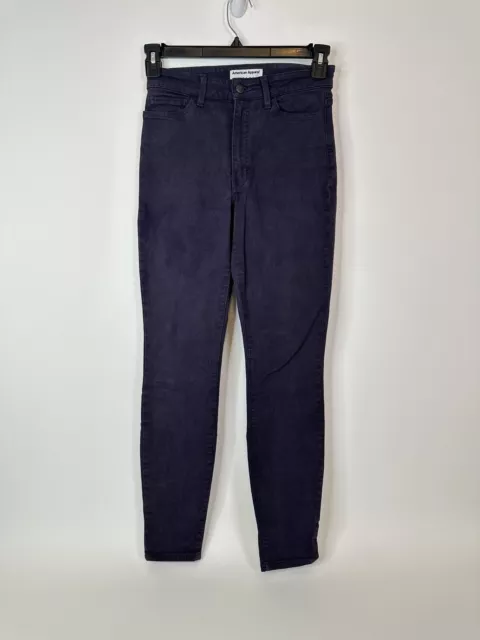 American Apparel Womens Skinny Jeans High Waist Moody Violet Emo Size 28