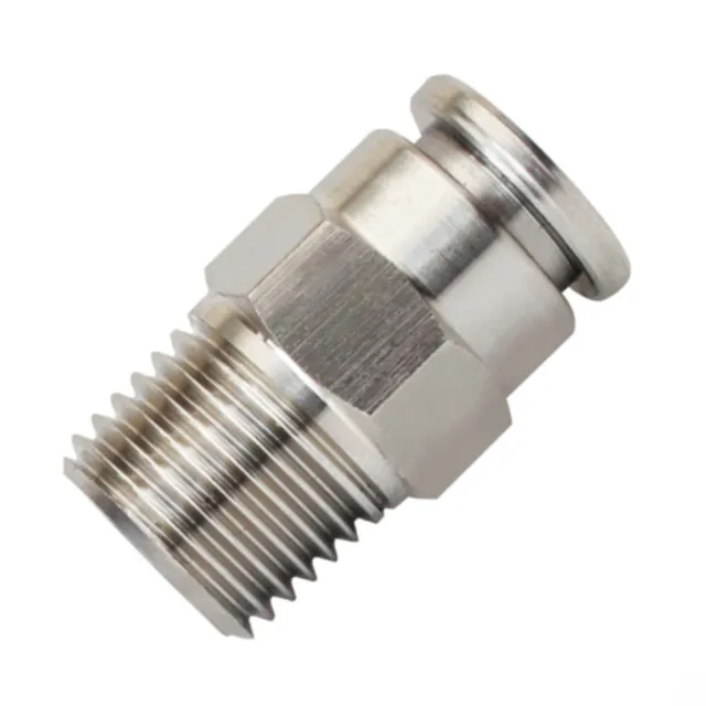 Stainless Steel Male Stud Push In Fit Pneumatic Fitting Connector Hose pipe Tube
