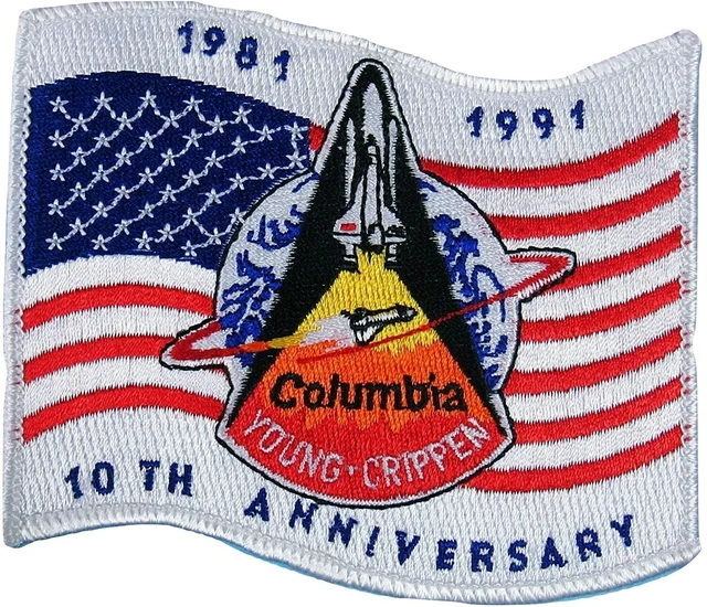 NASA PATCH vtg STS-1 Space Shuttle COLUMBIA 10th ANNIVERSARY Young Crippen 4"