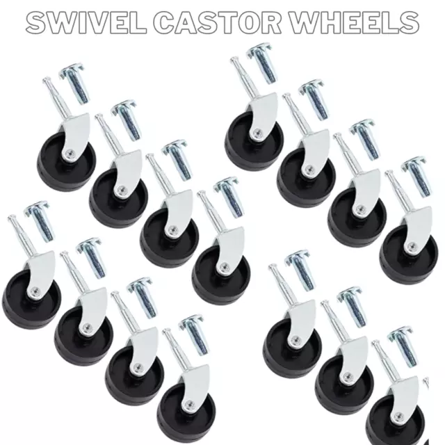 4x Swivel Castor Wheels 40mm Trolley Furniture Casters With Sockets Heavy Duty