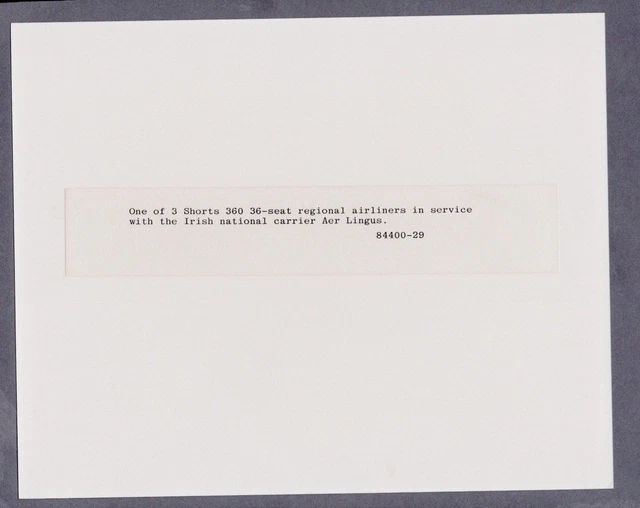 Aer Lingus Commuter Short 360 Large Original Vintage Manufacturers Photo Sd360 2