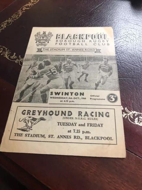 Blackpool Borough v Swinton 1960-1961 Rugby League Programme