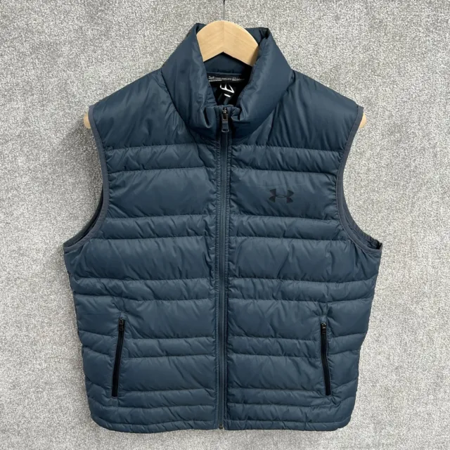 Under Armour Gilet Mens Large Down Storm Blue Body Warmer Coldgear Padded
