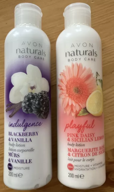 Avon Naturals Body Care Lotion Pink Daisy & Lemon, BlackBerry & Vanilla 200ml
