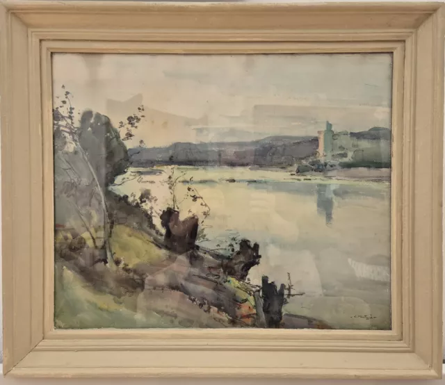 Louis Agricol Montagné (1879-1960) - Le Rhône et la Tour Philippe Le Bel Avignon