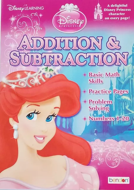 Educational Workbook Disney Princess - Addition & Subtraction Basic Math Skills