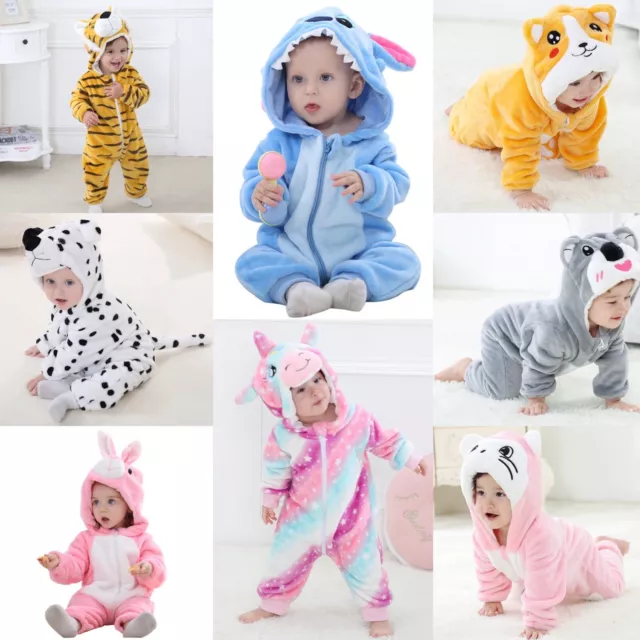 Baby Boy Girl Kids animal Hooded Romper Jumpsuit Bodysuit Clothes Outfits winter