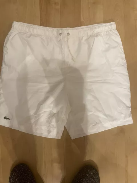 LACOSTE Mens Swimming Shorts Size 6 XL White
