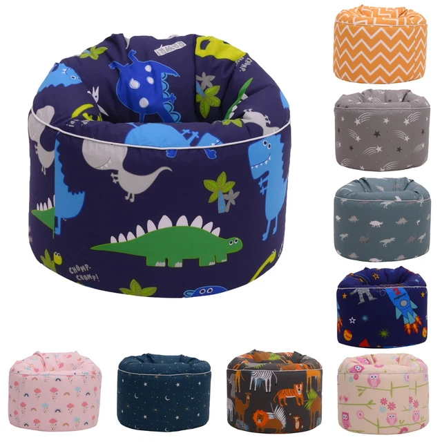 Bolsa redonda de frijoles para niños silla llena de personajes sala de juegos bolsa de frijoles muebles
