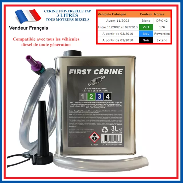 Additif DPF FAP Cérine Eolys Infineum UNIVERSEL 3L Citroen Fiat Ford Peugeot