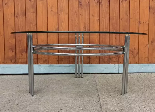 De Diseño Mesa de Centro Sofá Mesa Vintage 70er Café Table Cromo Espacio Era 70s