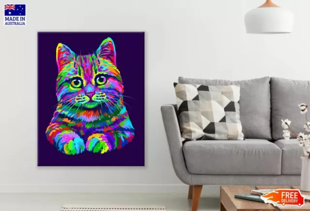 Colorful Abstract Cat Design Canvas Collection Home Decor Wall Print Art