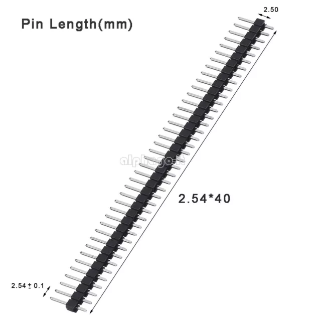 10/20/50/100PCS New 2.54mm Pitch 40Pin 1x40P PCB Single Row Pin Header Strip