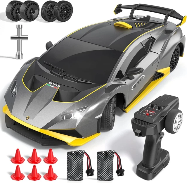 Lamborghini RC Driftauto 1:18 4WD - 35 km/u hogesnelheidsraceauto met ledverlichting - Volledig proportionele driftspeelgoed met afstandsbediening, cadeau voor kinderen, wit Lamborghini RC Driftauto 1:18 4WD - 35 km/u hogesnelheidsraceauto met ledverlichting - Volledig proportionele driftspeelgoed met afstandsbediening, cadeau voor kinderen, wit