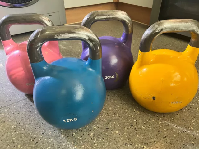 Competition Kettlebells x 4 20kg, 8kg, 12kg & 16kg - see description