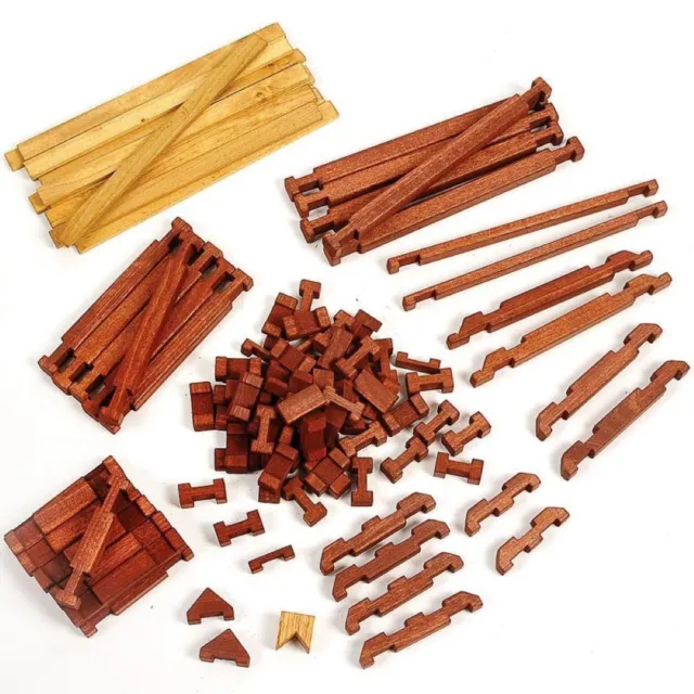 Amish Made Wood Log Building Toy Set Hardwood Nontoxic Ages 3 and Up 303 Pieces