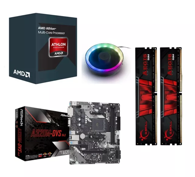 Aufrüst Kit Bundle PC AMD Quad Core 3,80 Ghz Turbo | ASrock A320M-DVS | NEU