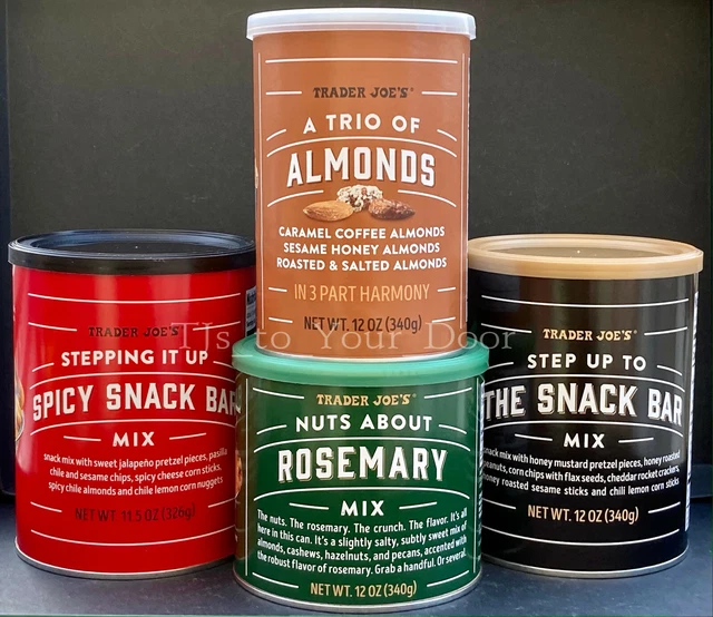 TRADER JOE'S GIFT SET Spicy & Reg Bar Mix + Rosemary Mixed Nuts