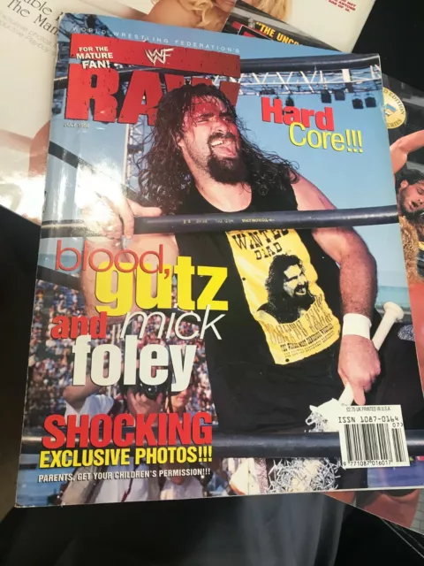 WWF WWE RAW Magazine July 1998 Cactus jack Mick Foley Cover + Poster