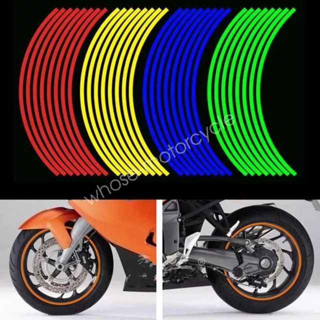 10-12" 17-19" Motorcycle Wheel Rim Reflective Strips Stripe Tape Decal Sticker