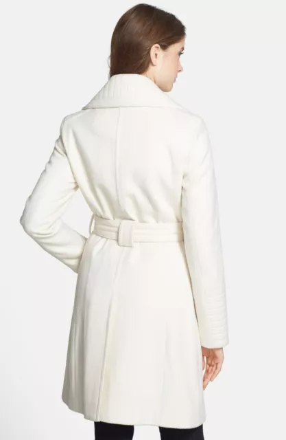 Laundry by Shelli Segal Belted Wool Blend Trench Coat Sz P/P Ivory 2
