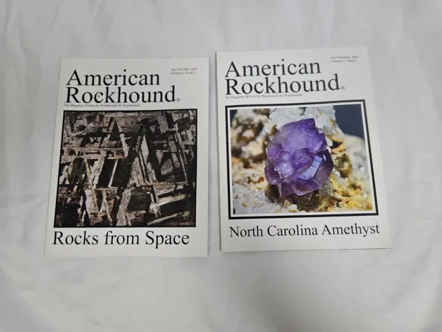 RARE Lot of 2 American Rockhound Magazines North Carolina Rocks Minerals Gems