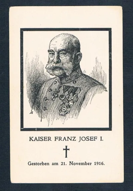 Originale Litho KuK " Sterbekarte Kaiser Franz Josef "K.F.J.-Patriotika; ca.1916