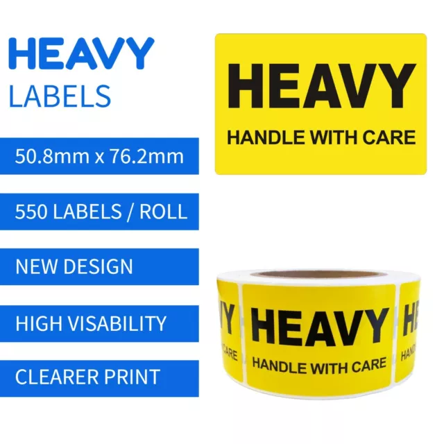 Heavy Label 50.8x76.2mm Handle With Care Adhesive Sticker 550 Labels/Roll