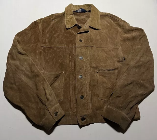 Vintage Polo Ralph Lauren Suede Western Jacket Size Large AL3