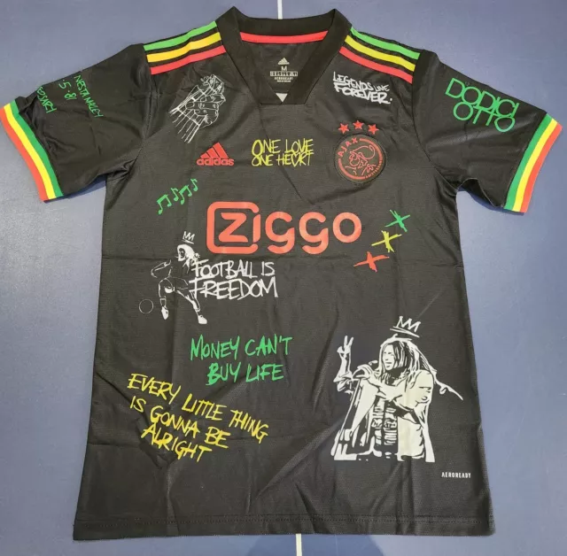 23/24 Adults Mens Ajax Special Football Kit Soccer Shirt Bob Marley Size Large