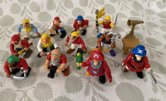Vintage Fisher Price Pirate Great Adventures Figures 1994 Lot Set Of 12 Toys