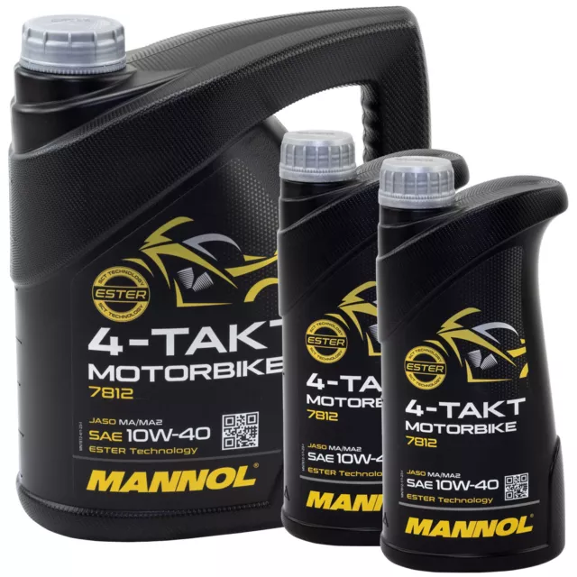 10W40 MANNOL 6 Liter Motoröl 4-Takt API SL für ATU Benelli Honda Kymco Peugeot