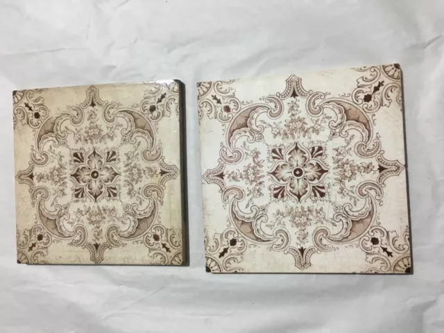 Vintage Ceramic Tiles  2 Pieces