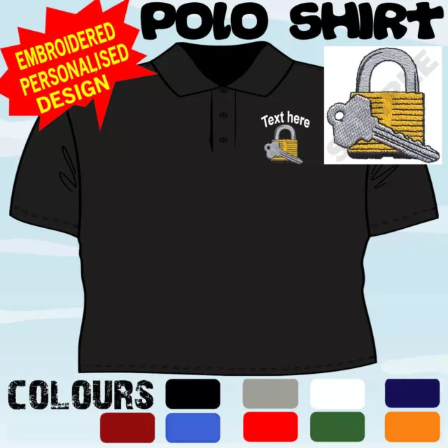 Personalised Embroidered Locksmith Uniform Workwear T Polo Shirt