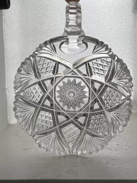 ABP Mt. Washington Wheeler Pattern Nappy Dish Bowl American Brilliant Cut Glass
