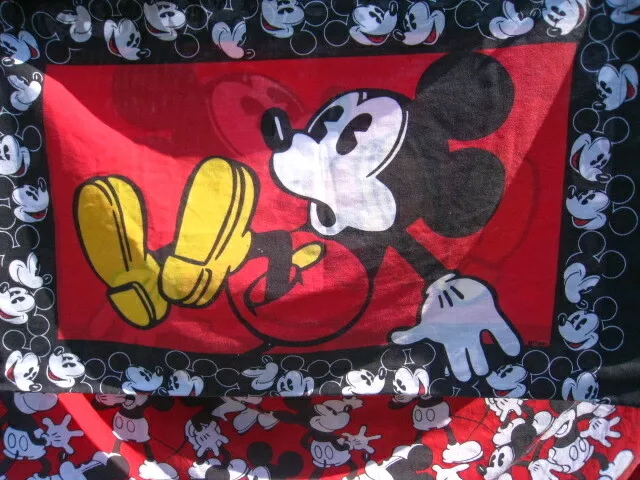 Vintage Mickey Mouse Disney Twin Size 4 Piece Sheet Set Adorable!!! Reduced!! 2