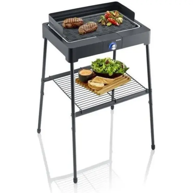 Barbecue sur Pieds Électrique - Bac à Eau Réducteur de Fumée et d'Odeurs 2200 W